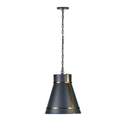 Brasserie 1-Lt Pendant - Blackened Zinc/Heritage Bronze