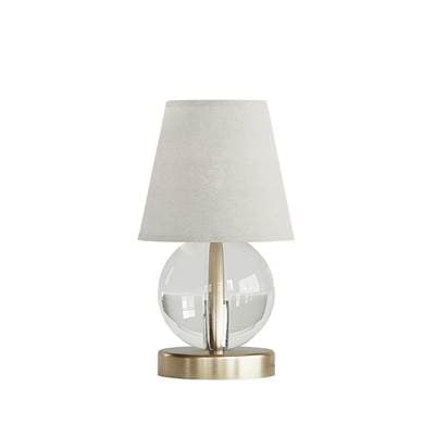 Varaluz Mona and Lisa 1-Lt Spherical Crystal Table Lamp - Antique Bronze