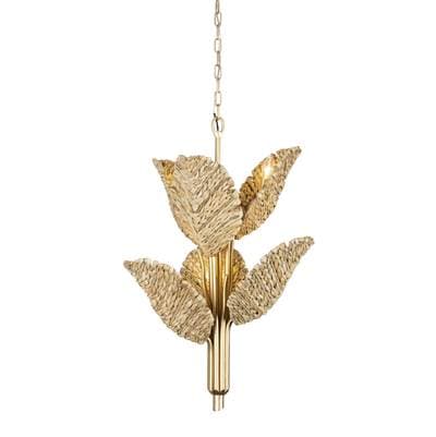 Varaluz Banana Leaf 6-Lt Chandelier - French Gold/natural Seagrass - French Gold Natural Seagrass by Varaluz