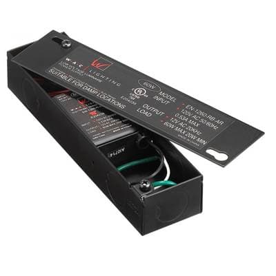 WAC Lighting Enclosed Electronic Transformer 120V Input 12V Output - Black