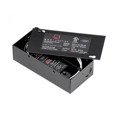 WAC Lighting Enclosed Electronic Transformer 120V Input 12V Output - Black