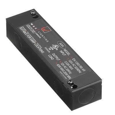 WAC Lighting Enclosed Electronic Class 2 Transformer 120V Input 12V Output - Black