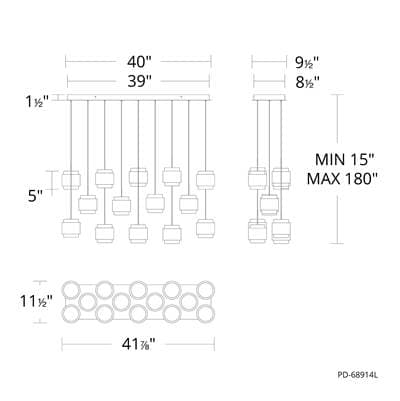 WAC Lighting Banded Chandelier Light - Agedbrass by WAC Lighting
