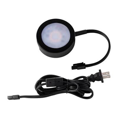 WAC Lighting 1 Single Wired Puck Light W/ Cord - Black