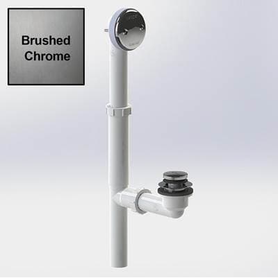 Watco Manufacturing Foot Actuated Bath Waste - Tubular Plastic Pvc - Chrome Brushed