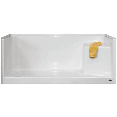Warm Rain Shower Base - Left Hand Seat and Right Hand Plumbing - Almond