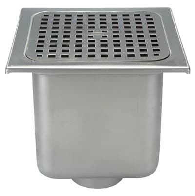 Zurnindustries 12'' X 12'' Sq Stainless Steel Sani Flor Receptor W/ 10'' Sump Depth - Cast Iron