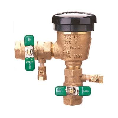 Zurnindustries Pressure Vacuum Breaker, Lead-free, Freeze Relief, FNPT X Fnpt, Fast Test Cocks