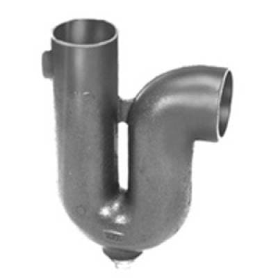 ZurnIndustries CI Deep Seal Trap w/ Bronze Cleanout Plug-Flushing Connection