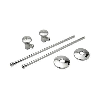 Zurnindustries Two Standard Angle Stops with Loose Key, 12'' Flexible Risers, Steel Flanges,... by Zurn Industries