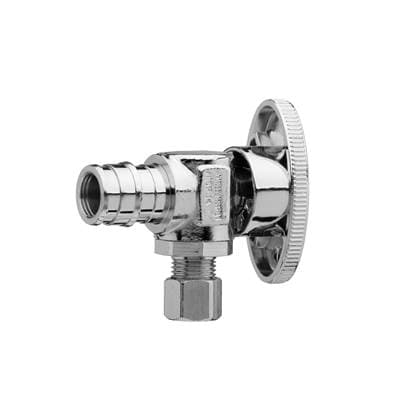 Zurnindustries F1960 Expansion XL Brass Angle Stop Valve- 1/2''EXPEX X1/4''od Cmprssn,1/4turn,cp