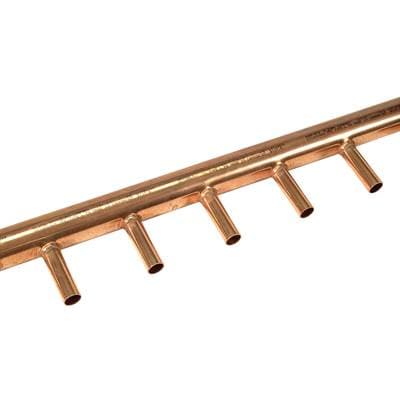 Zurnindustries Copper Manifold Header - 1-1/4'' Header with 12 - 3/4'' Outlets