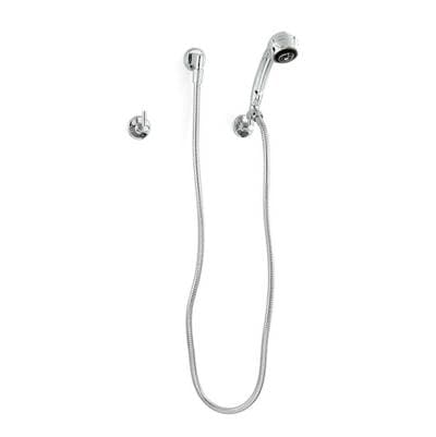 Zurnindustries (P) Handwall W/60'' Metal Hose,elbow&flange, 2 Wall Hooks - Chrome Plated by Zurn Industries