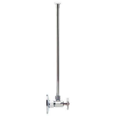 Zurnindustries Angle Stop Valve W/ Round Wheel Handle, 12'' Riser, Steel Flange, 1/2'' NOM, 3/8''...