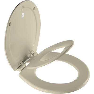 1888SLOW Bemis NextStep2 Elongated Enameled Wood Potty Training Toilet Seat in Bone Featuring Stay-Tite Seat Fastening System, Whisper-Close, Precision-Fit, and Easy-Clean by Bemis