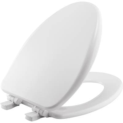 19170PLE4 Bemis Alesio Elongated Enameled Wood Toilet Seat in White Featuring Stay-Tite Seat Fastening System, Whisper-Close, Easy-Clean, Precision-Fit, and Super-Grip Bumpers