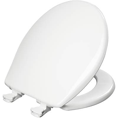 730EC Bemis Round Plastic Closed Front with Cover Toilet Seat in White Featuring Easy-Clean by Bemis