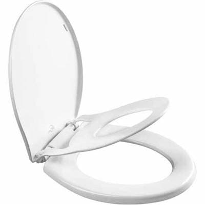 881SLOW Mayfair by Bemis Little 2 Big Round Plastic Potty Training Toilet Seat in White Featuring Stay-Tite Seat Fastening System and Whisper-Close