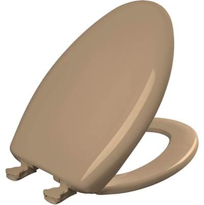1200SLOWT Bemis Classic Colors Elongated Plastic Toilet Seat in Sand Featuring Stay-Tite Seat Fastening System, Whisper-Close, and Easy-Clean