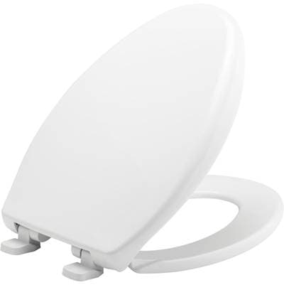 7900TDGSL Bemis Elongated Hospitality Commercial Plastic Closed Front with Cover Toilet Seat in White Featuring Stay-Tite Commercial Fastening System, Whisper-Close, Super-Grip Bumpers, and DuraGuard