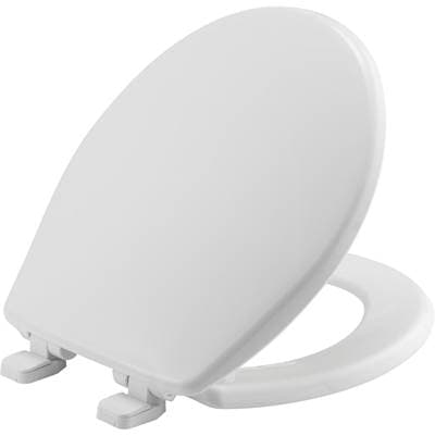 730SL Bemis Round Hospitality Plastic Toilet Seat in White with Stay-Tite Seat Fastening System and Whisper-Close