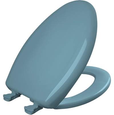 1200SLOWT Bemis Classic Colors Elongated Plastic Toilet Seat in Regency Blue Featuring Stay-Tite Seat Fastening System, Whisper-Close, and Easy-Clean