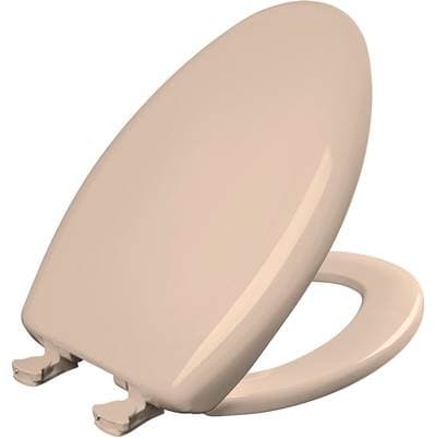 1200SLOWT Bemis Classic Colors Elongated Plastic Toilet Seat in Desert Bloom Featuring Stay-Tite Seat Fastening System, Whisper-Close, and Easy-Clean