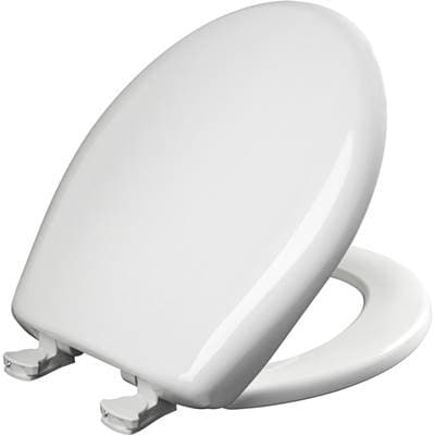 200SLOWT Bemis Classic Colors Round Plastic Toilet Seat in Crane White Featuring Stay-Tite Seat Fastening System, Whisper-Close, and Easy-Clean