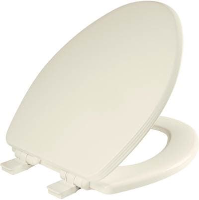 1600E4 Bemis Ashland Elongated Enameled Wood Toilet Seat in Biscuit Featuring Stay-Tite Seat Fastening System, Whisper-Close, Easy-Clean, and Precision-Fit