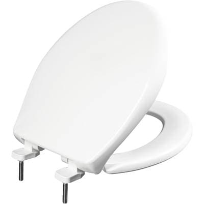 790TDGSL Bemis Round Hospitality Commercial Plastic Closed Front with Cover Toilet Seat in White Featuring Stay-Tite Commercial Fastening System, Whisper-Close, Super-Grip Bumpers, and DuraGuard