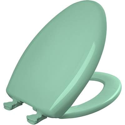 1200SLOWT Bemis Classic Colors Elongated Plastic Toilet Seat in Ming Green Featuring Stay-Tite Seat Fastening System, Whisper-Close, and Easy-Clean