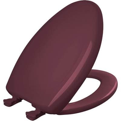 1200SLOWT Bemis Classic Colors Elongated Plastic Toilet Seat in Loganberry Featuring Stay-Tite Seat Fastening System, Whisper-Close, and Easy-Clean