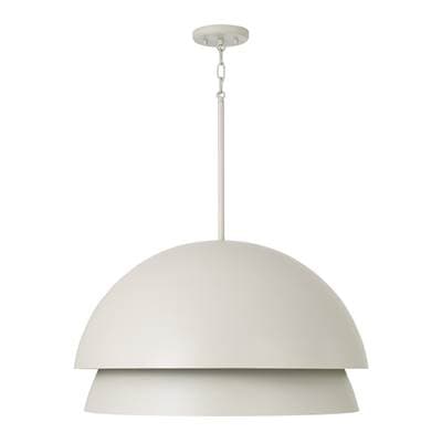 25.25'' W x 15'' H 3-Light Modern Tiered Dome Pendant in Taupe with Soft White Glass