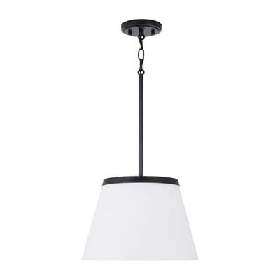 13.25'' W x 9'' H 1-Light Cone Pendant in Matte Black with Soft White Glass