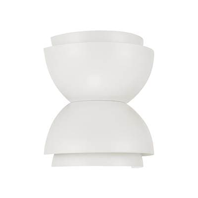 12'' W x 12.75'' H 2-Light Modern Tiered Dome Bowl Dual Sconce in Matte White