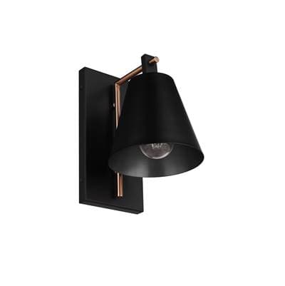 Blake 1 Light Wall Sconce In Flat Black/Satin Brass