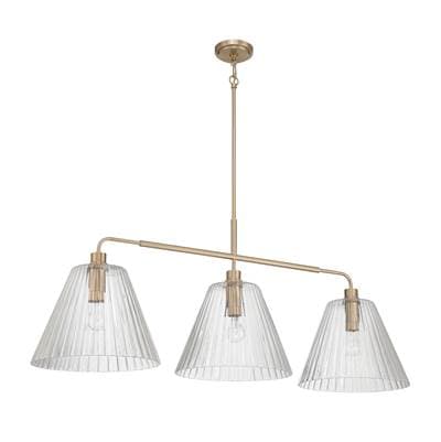 Pleated 3 Light Island In Premium Bronze