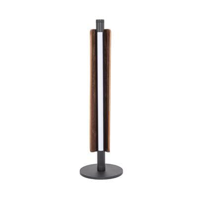 Cameron 1 Light Led Table Lamp In Flat Black/Walnut