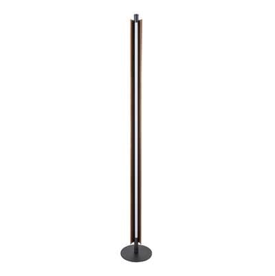 Cameron 1 Light Led Floor Lamp In Flat Black/Walnut
