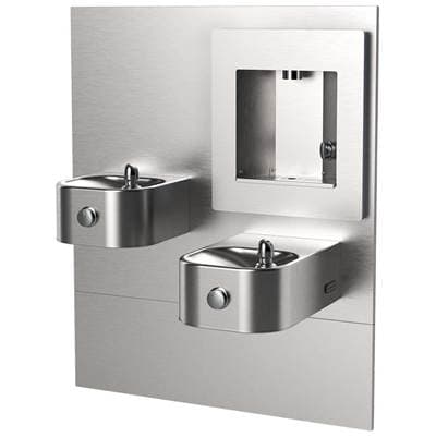 ezH2O VR Mechanical Bottle Filling Station w/Bi-Level Integral Soft Sides Fountain Filtered Non-Refrigerated Stainless