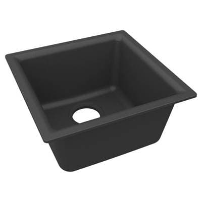 Quartz Classic 15-3/4'' x 15-3/4'' x 7.7 Single Bowl Dual Mount Bar Sink, Matte Black