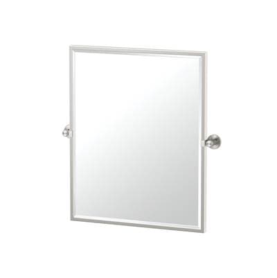Channel 25''H Framed Rectangle Mirror, Satin Nickel