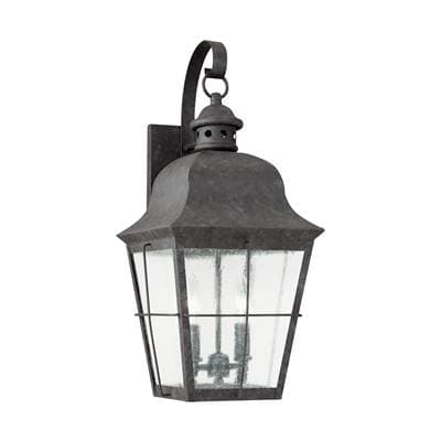 Chatham Traditional 2-Light Outdoor Exterior Wall Lantern Sconce In Oxidized Bronze Finish With Clear Seeded Glass Panels by Generation Lighting