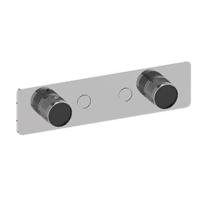 Contemporary 2-Button Split Knob Diamond Knurl Horizontal Trim
