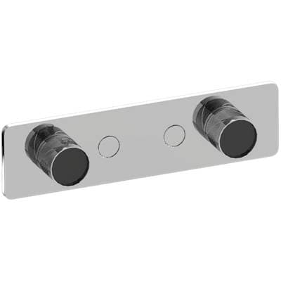 Contemporary 2-Button Split Knob Oblique Knurl Horizontal Trim
