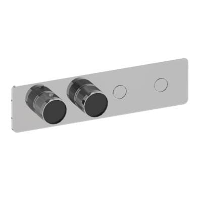 Contemporary 2-Button Paired Knob Diamond Knurl Horizontal Trim by Graff