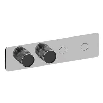 Contemporary 2-Button Paired Knob Oblique Knurl Horizontal Trim