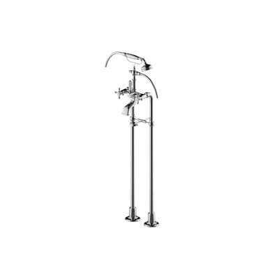 Exposed Floor-Mounted Tub Filler w/Handshower Set