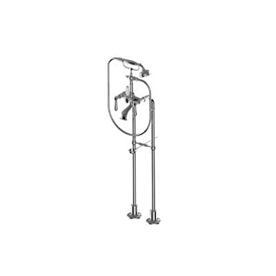 Exposed Floor-Mounted Tub Filler w/Handshower Set