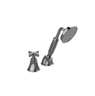 Deck-Mounted Handshower & Diverter Set w/Cross Handle (Trim)